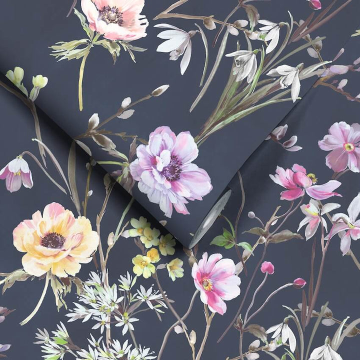  - Maytime Navy Wallpaper - WM - 383 - 01 - Decor Warehouse