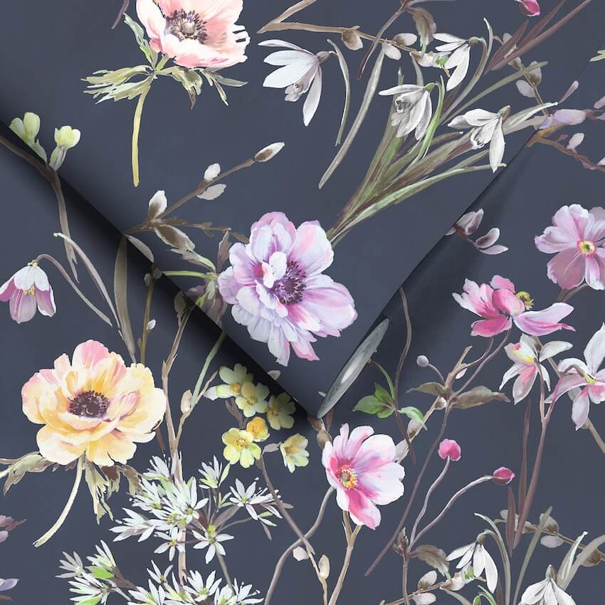  - Maytime Navy Wallpaper - WM - 383 - 01 - Decor Warehouse