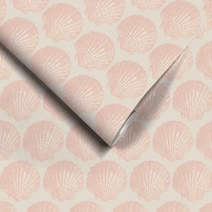 Designer Pink Wallpaper Collection - Image of wallpaper with PInk seashells