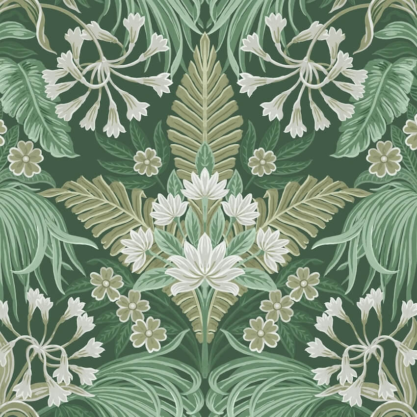 WM-380-03-Woodchip & Magnolia-Mirk Moss Green Wallpaper-Decor Warehouse