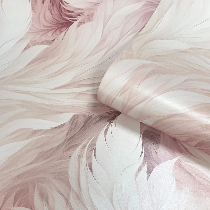  - Muriva Blush Plumes Wallpaper - 217504 - Decor Warehouse