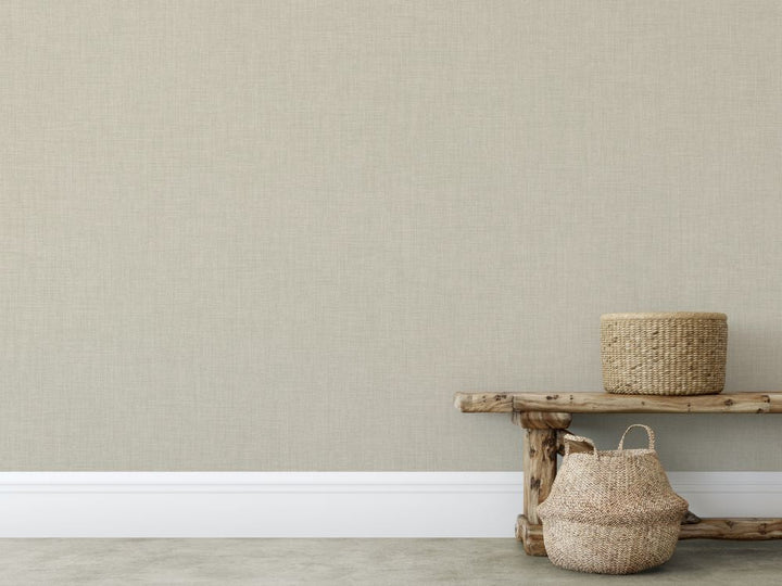  - Muriva Cambric Beige Textured Wallpaper - 196303 - Decor Warehouse