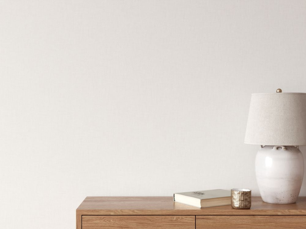  - Muriva Cambric Ivory Textured Wallpaper - 196307 - Decor Warehouse