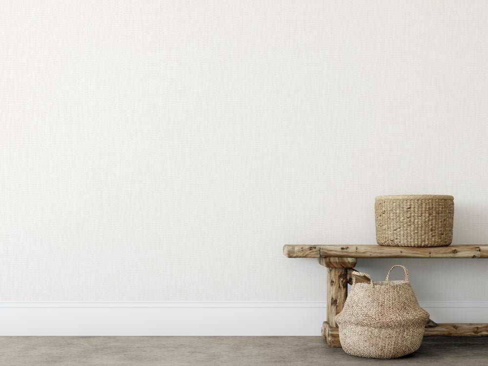 - Muriva Cambric Ivory Textured Wallpaper - 196307 - Decor Warehouse
