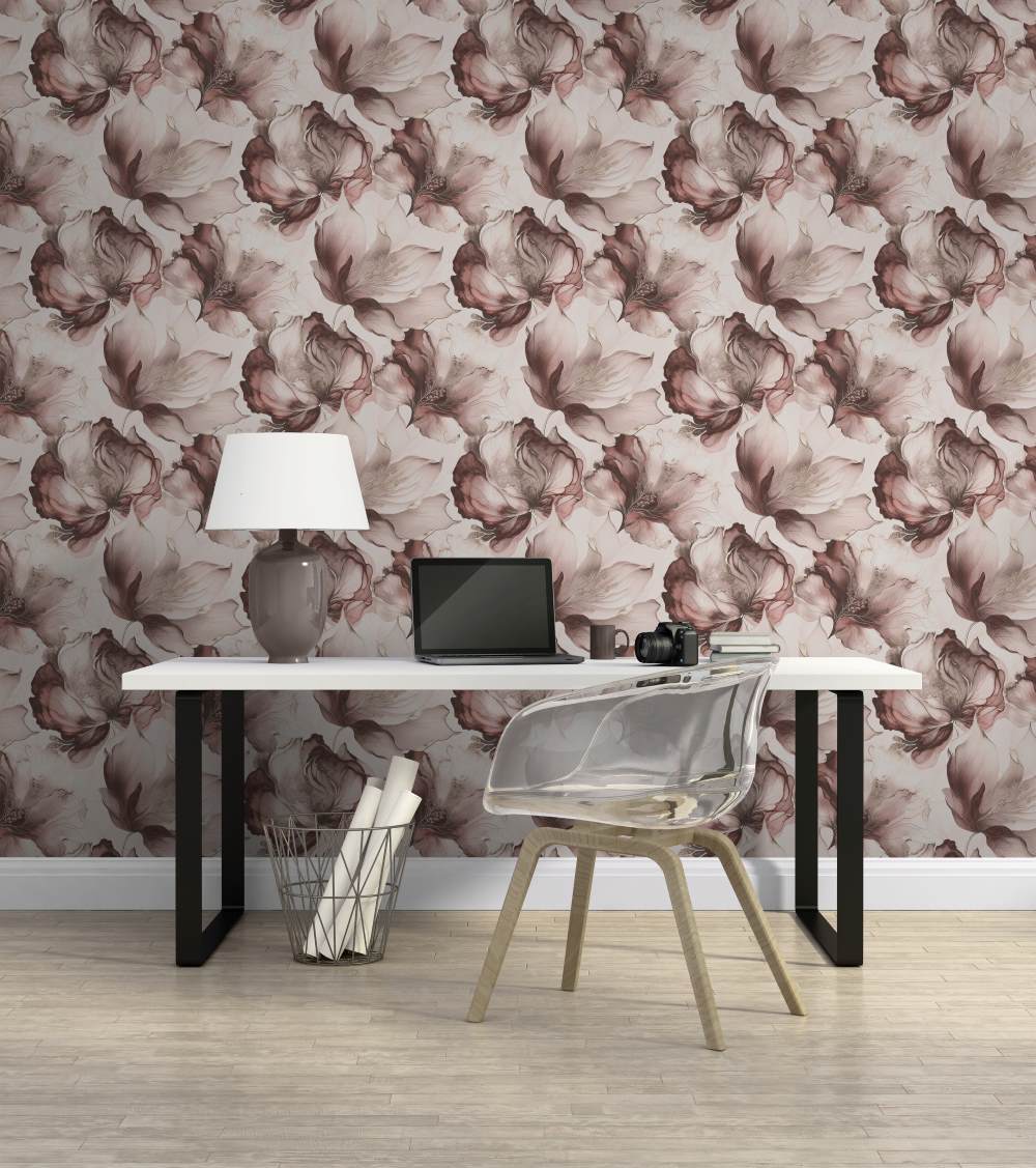 - Muriva Elysian Floral Pink Metallic Wallpaper - 212504 - Decor Warehouse