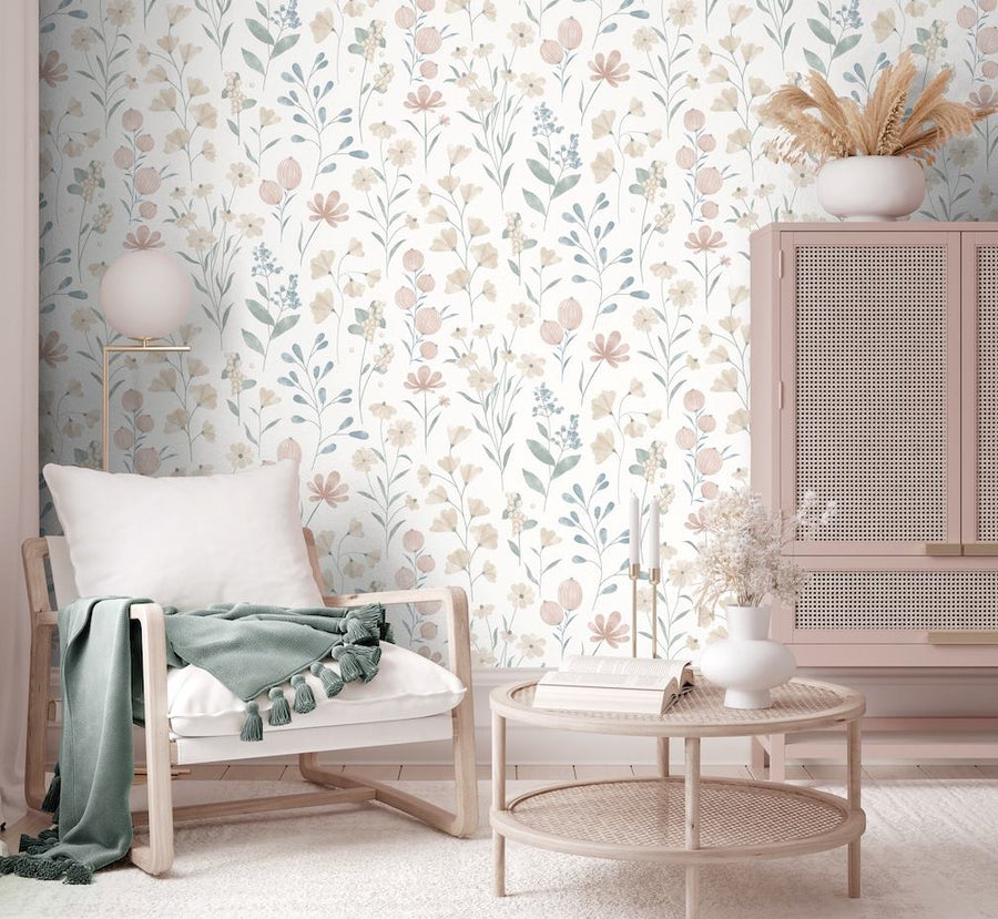Muriva Flora Beige and Brown Wallpaper - M88307