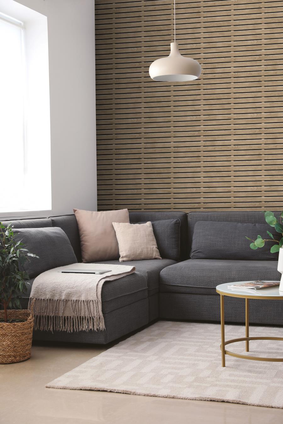 - Muriva Horizontal Slats Wallpaper - M806 - 08 - Decor Warehouse
