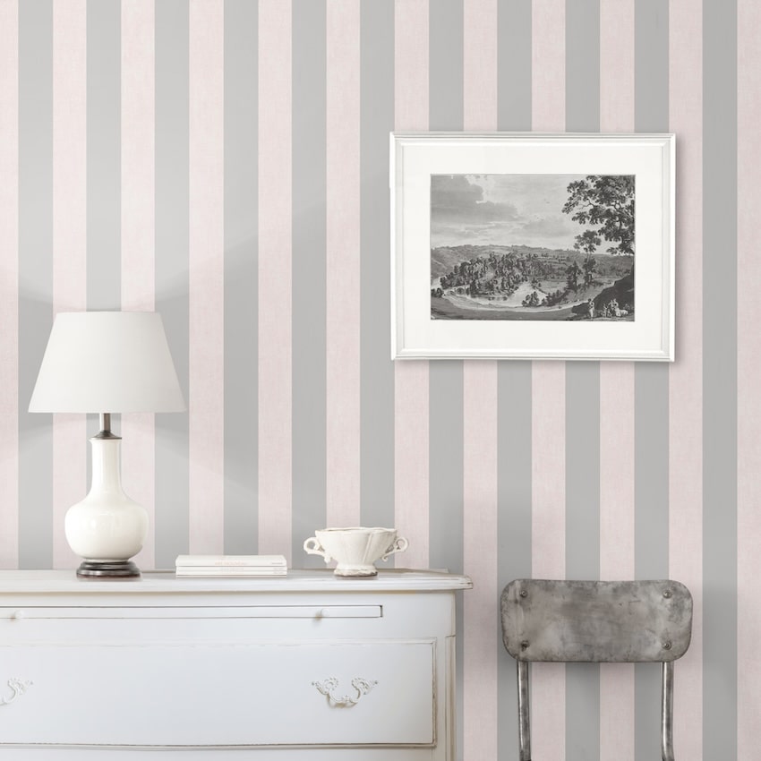 173563-Muriva-Muriva Linen Stripe Pink Wallpaper-Decor Warehouse
