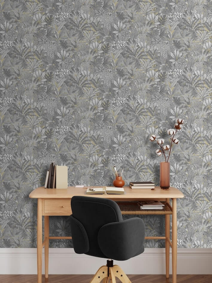 - Muriva Lush Forest Gold Metallic Wallpaper - 205503 - Decor Warehouse