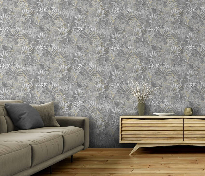 205503-Muriva-Muriva Lush Forest Gold Metallic Wallpaper-Decor Warehouse