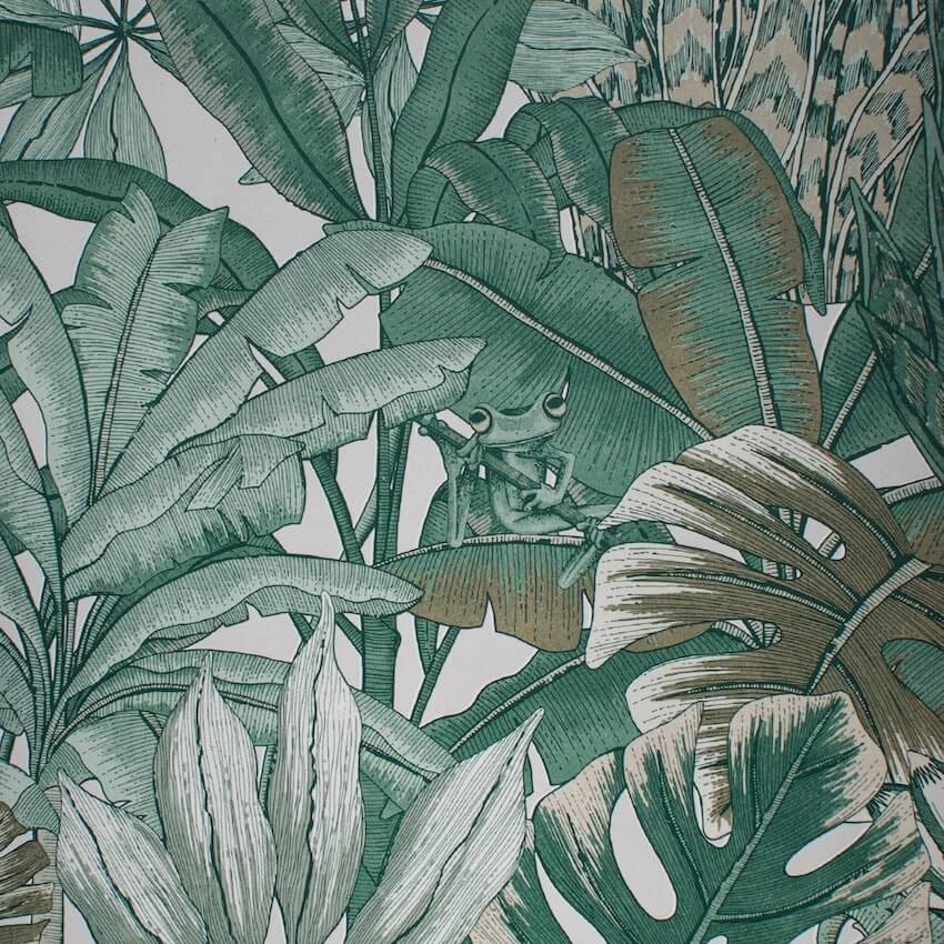  - Muriva Lush Forest Green Metallic Wallpaper - 205502 - Decor Warehouse