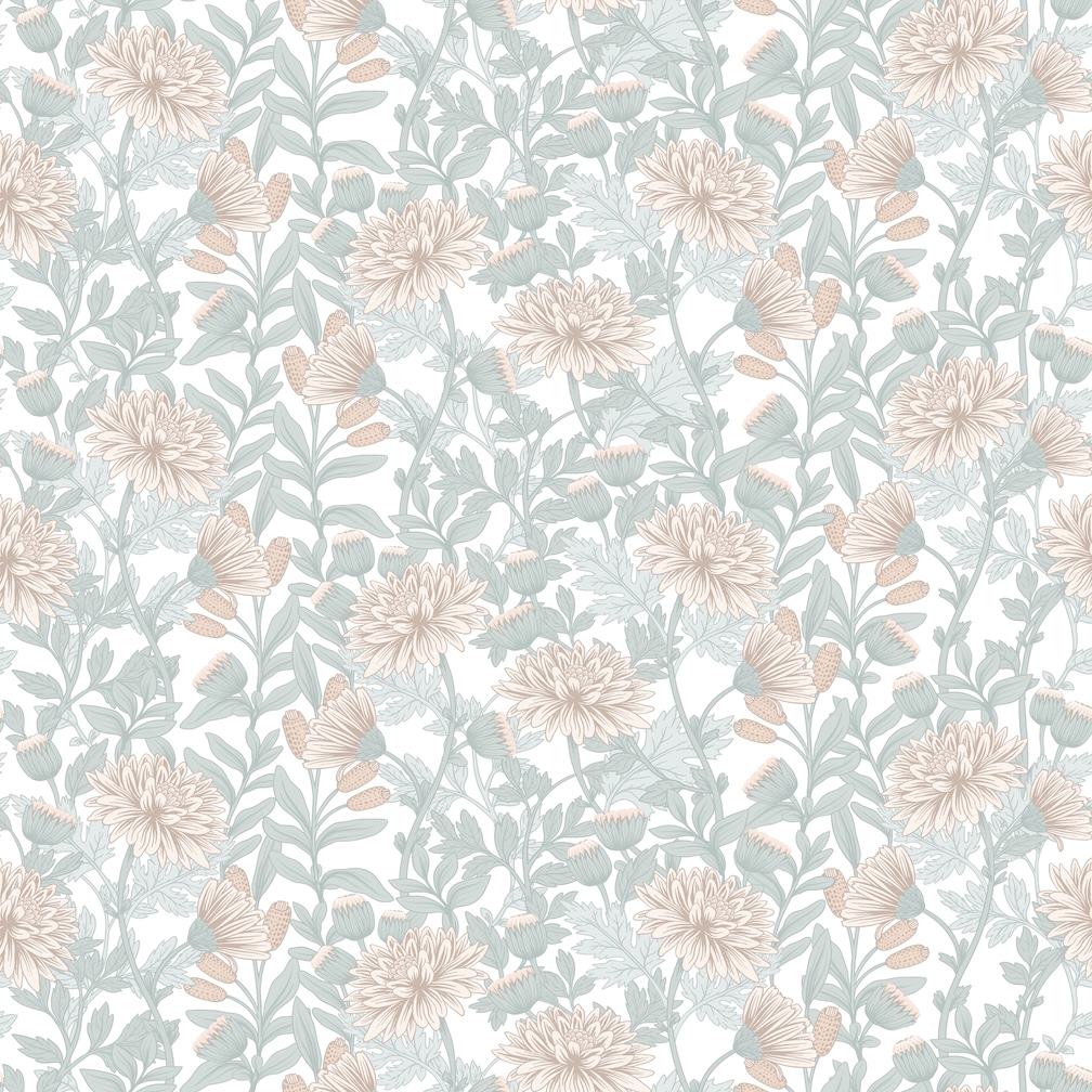 Muriva Martha Cream Green Floral Wallpaper - M88207