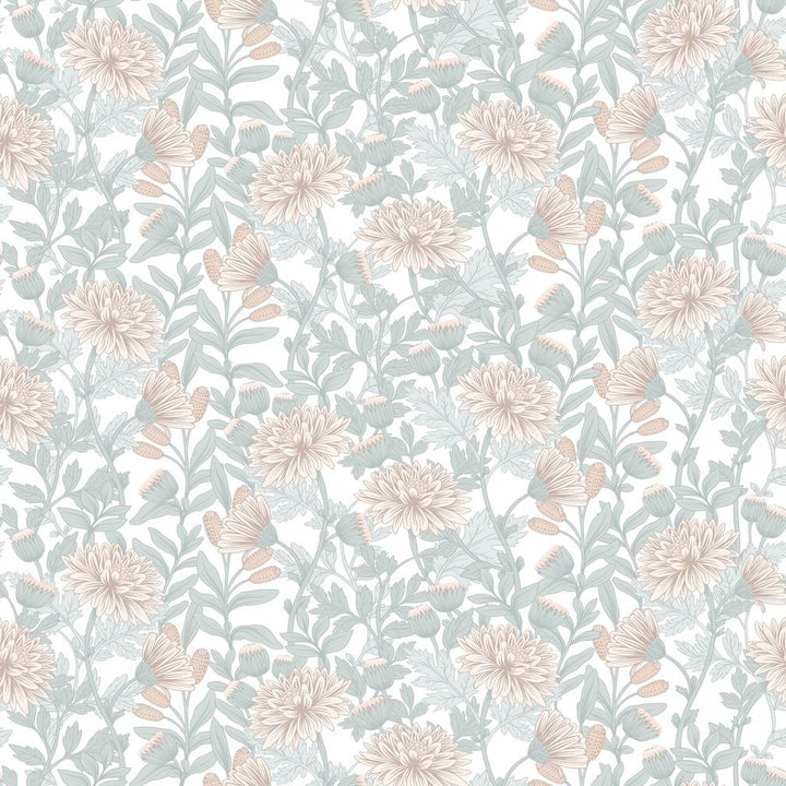 Muriva Martha Cream Green Floral Wallpaper - M88207