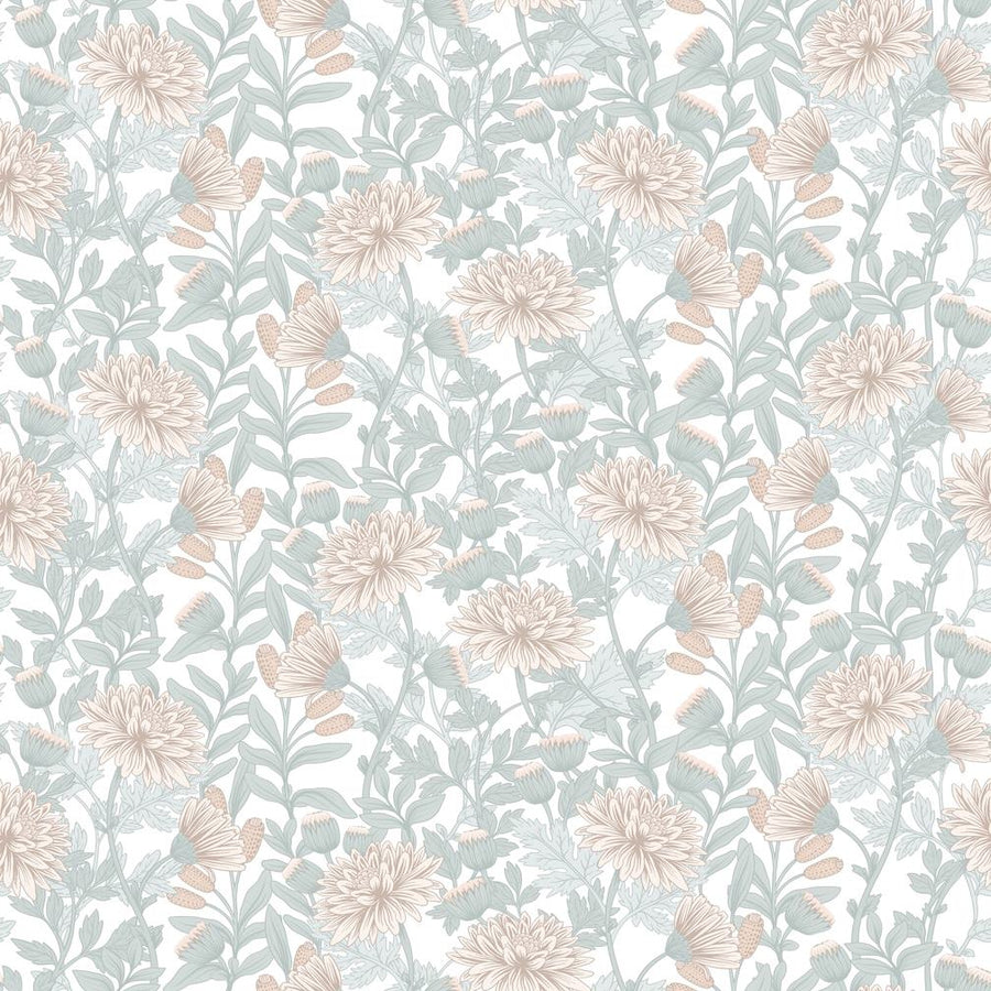 Muriva Martha Cream Green Floral Wallpaper - M88207