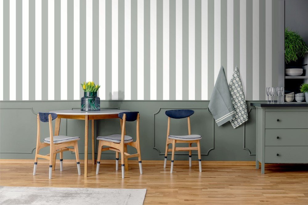 Muriva Simple Stripe Green Wallpaper - A837 - 04