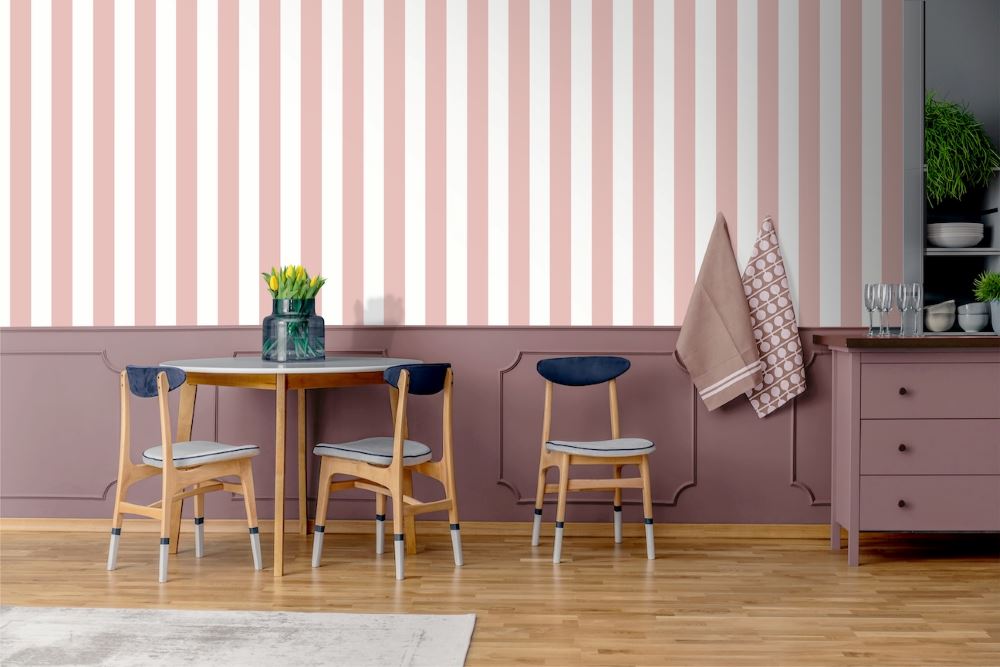 Muriva Simple Stripe Pink Wallpaper - A83723