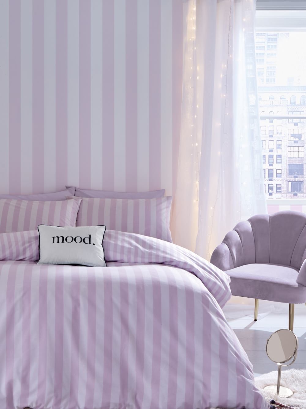 Muriva Simple Stripe Purple Wallpaper - A83716