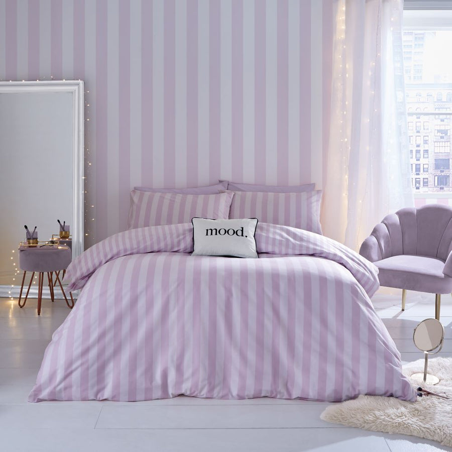  - Muriva Stripe Tease Lilac Wallpaper - 187542 - Decor Warehouse