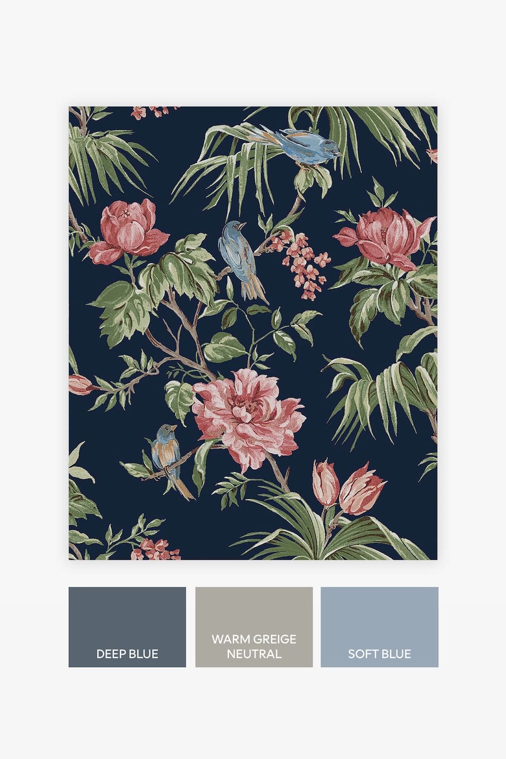 Next Birds & Blooms Navy Wallpaper - 118256