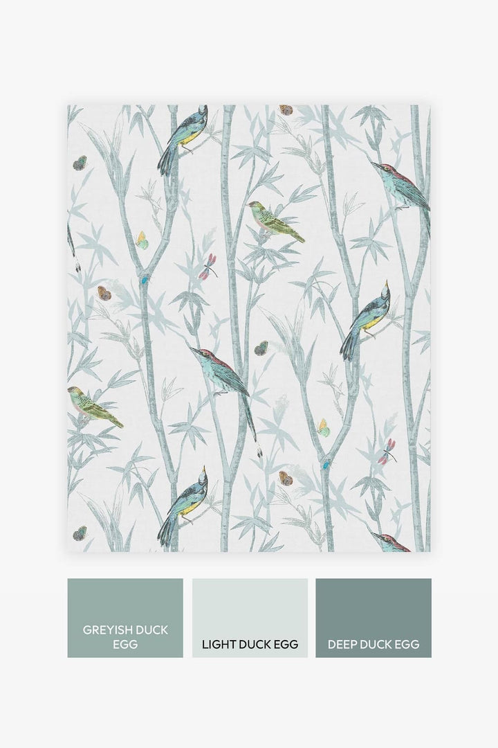 Next Chinoiseri Bird Trail Duck Egg Wallpaper - 118267