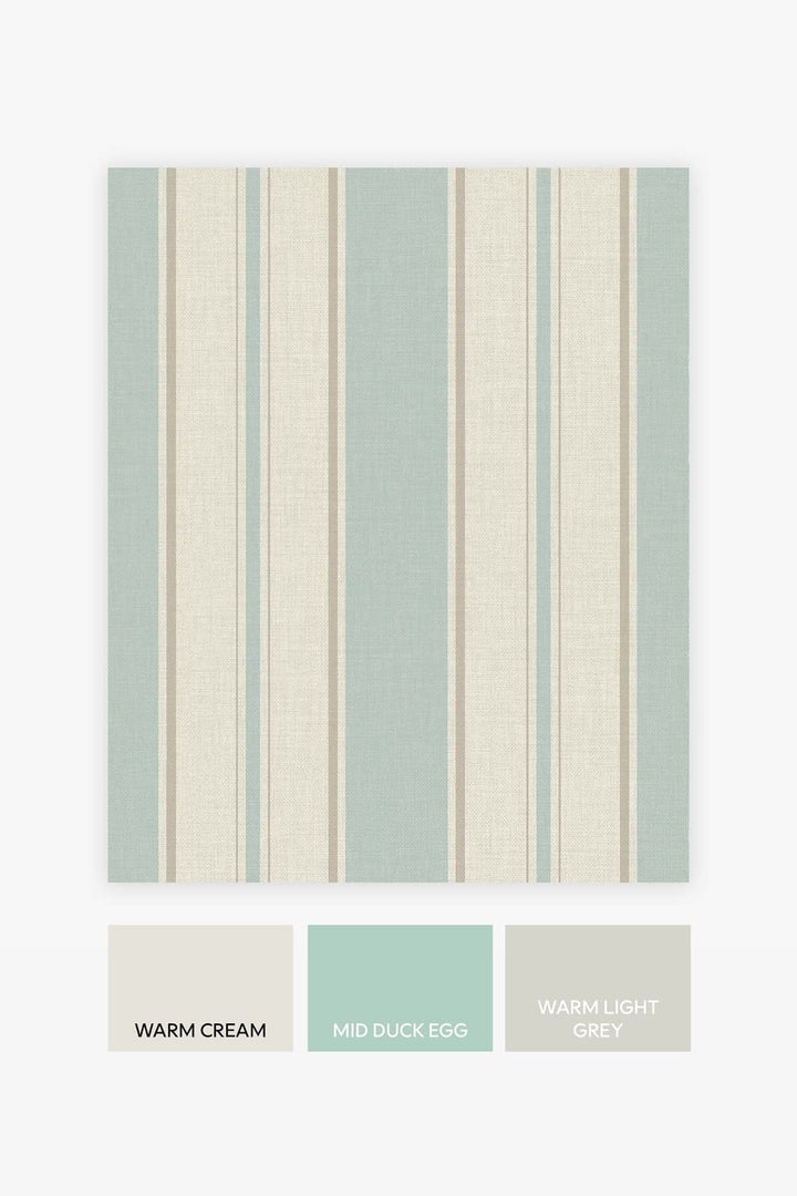 Next Country Stripe Duck Egg Wallpaper - 118291