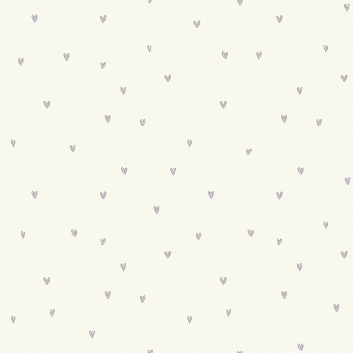 127710 - Next - Next Ditsy Heart Lilac and Light Cream Wallpaper - Decor Warehouse