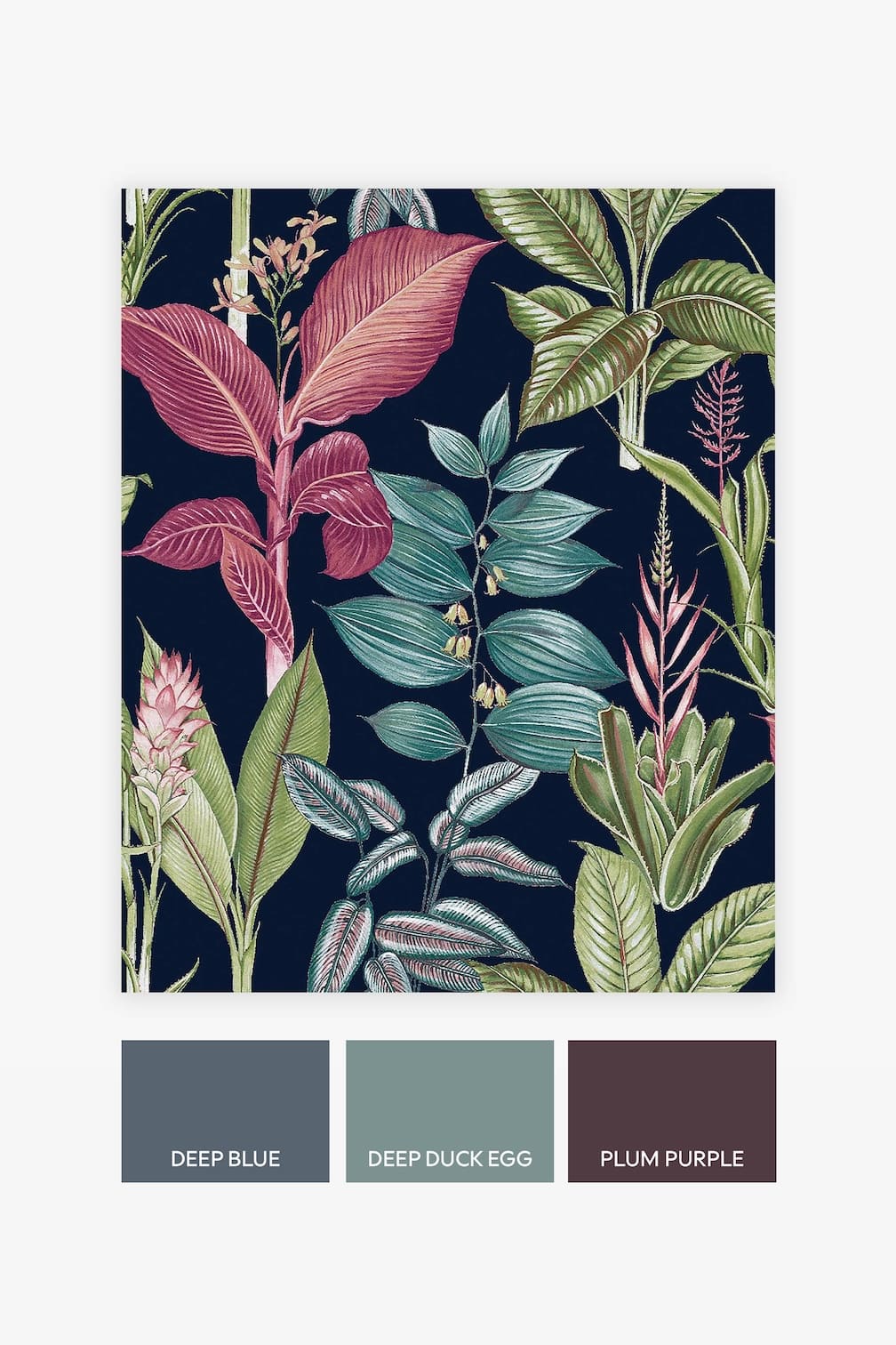 Next Fantasy Rainforest Leaves Navy Wallpaper - 118300
