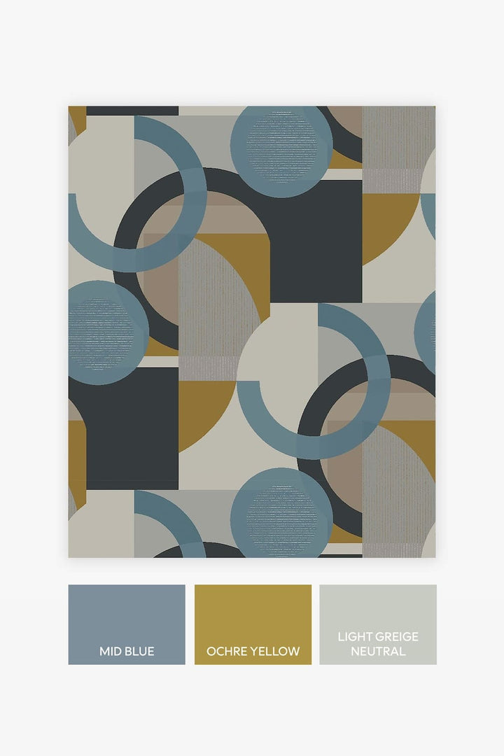 Next Retro Shapes Geo Blues Wallpaper - 118280