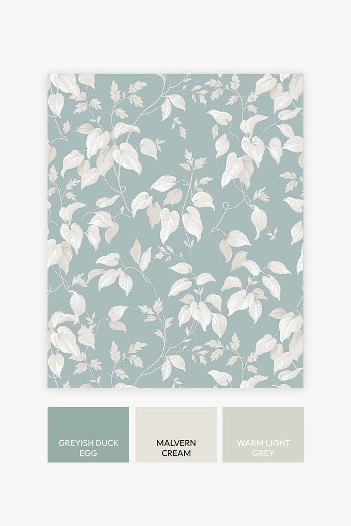 Next Trail Flower Duck Egg Wallpaper - 118258