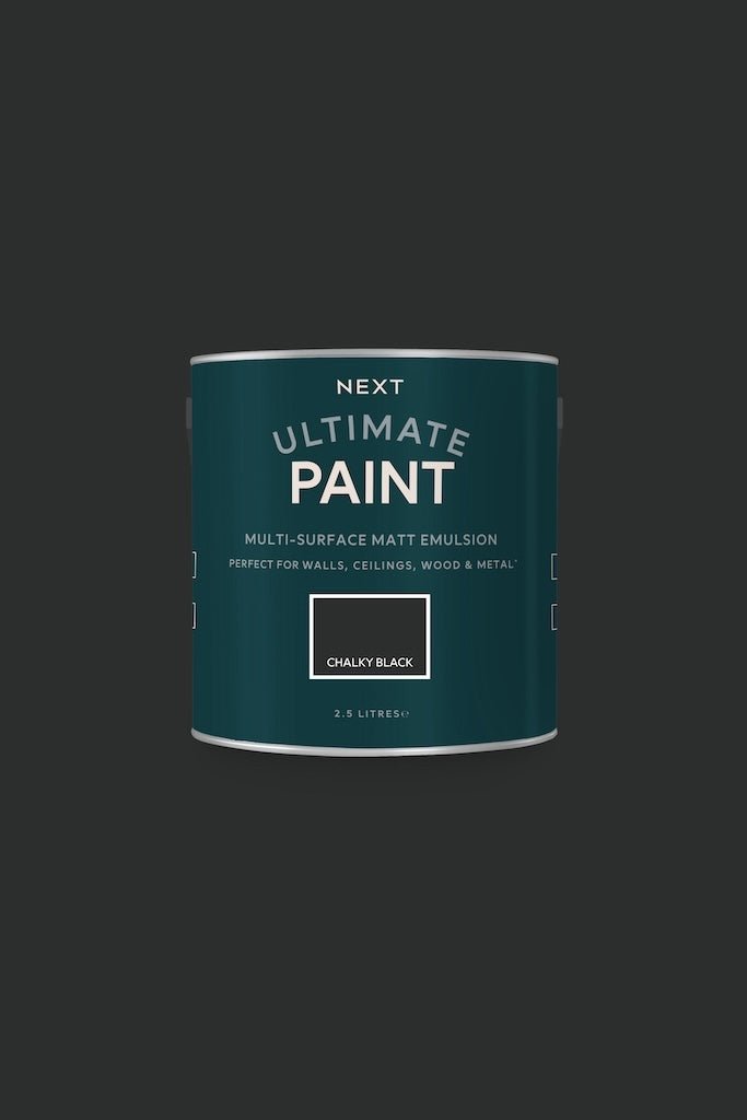 - Next Ultimate Multi Surface Matt Emulsion Paint - Chalky Black 2.5L - T82897 - Decor Warehouse