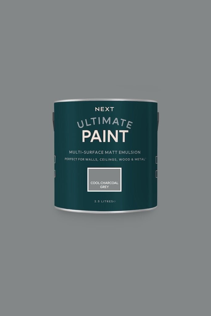 - Next Ultimate Multi Surface Matt Emulsion Paint - Cool Charcoal Grey 2.5L - T82895 - Decor Warehouse