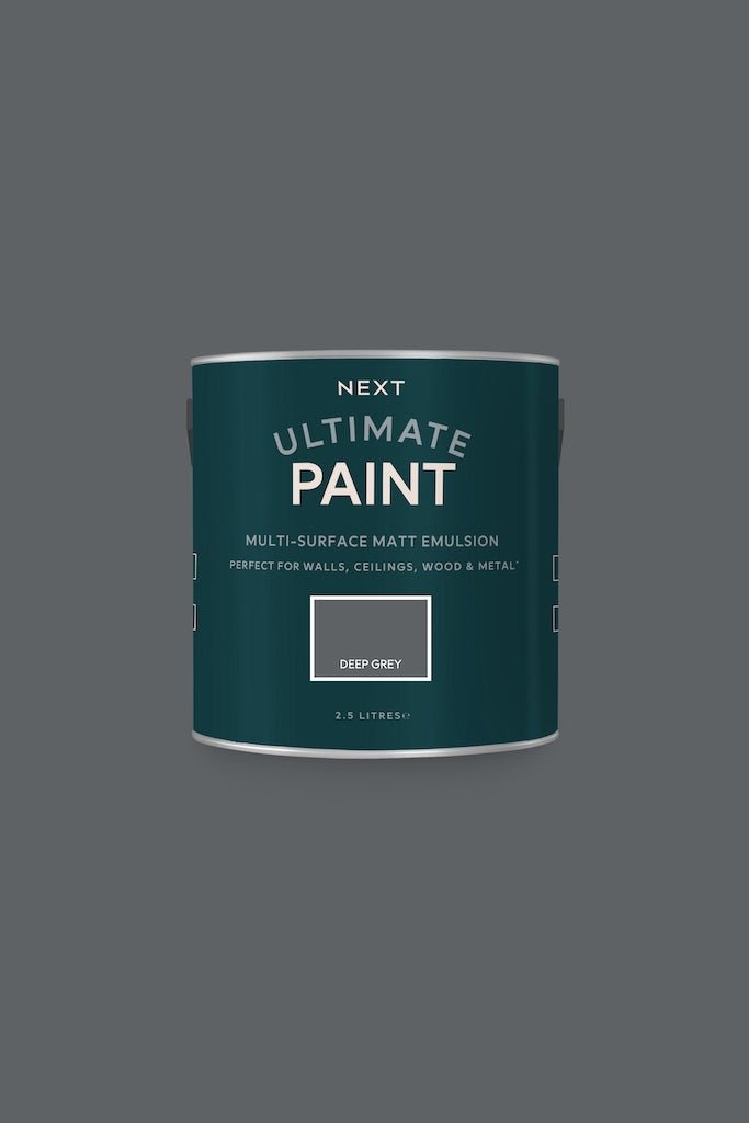 - Next Ultimate Multi Surface Matt Emulsion Paint - Deep Grey 2.5L - T82896 - Decor Warehouse