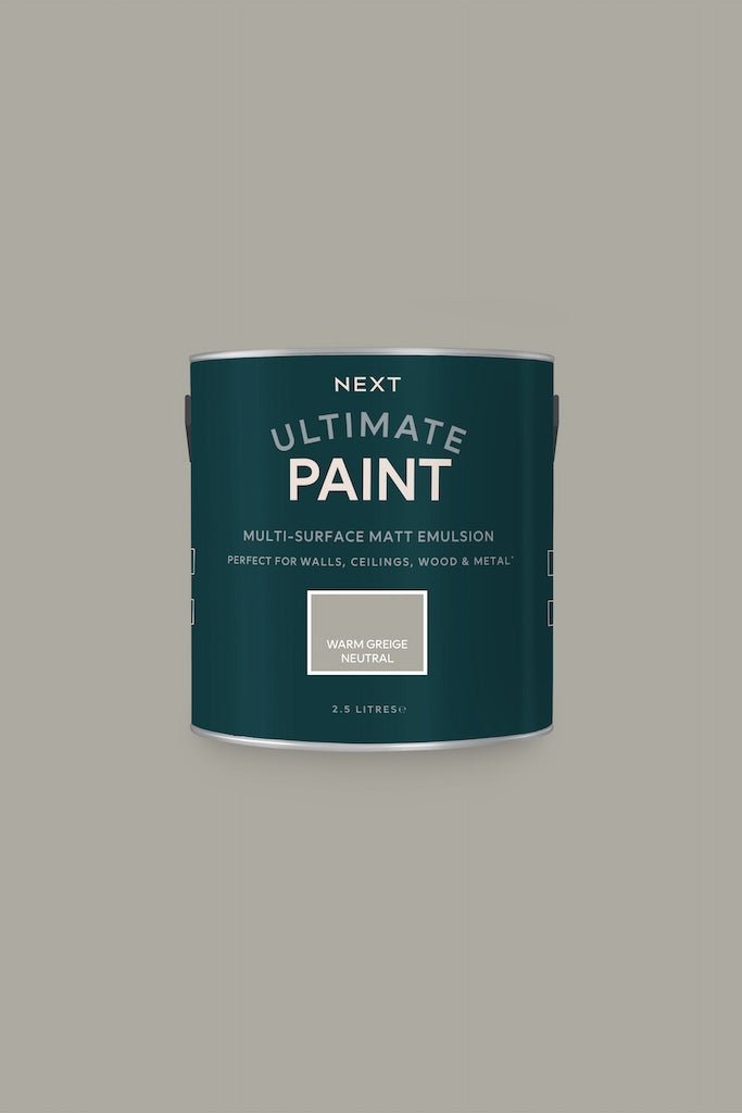 - Next Ultimate Multi Surface Matt Emulsion Paint - Warm Greige Neutral 2.5L - T82905 - Decor Warehouse