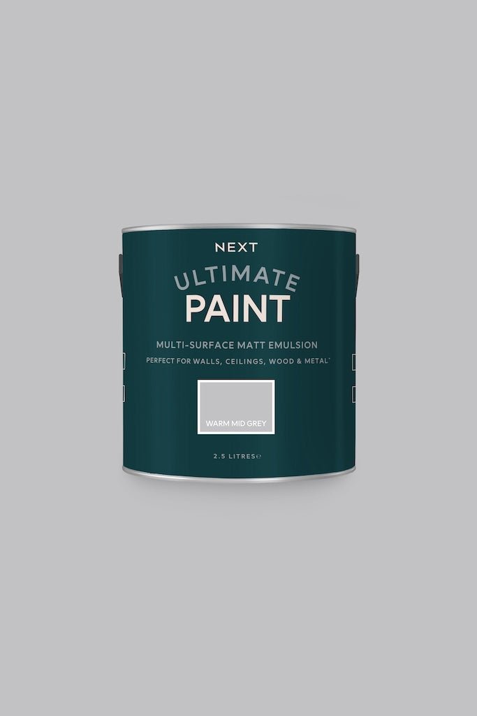 - Next Ultimate Multi Surface Matt Emulsion Paint - Warm Mid Grey 2.5L - T82892 - Decor Warehouse