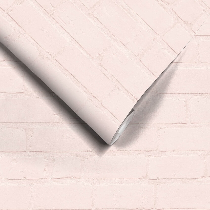  - Painted Blush Brick Wallpaper - WM - 046 - Decor Warehouse