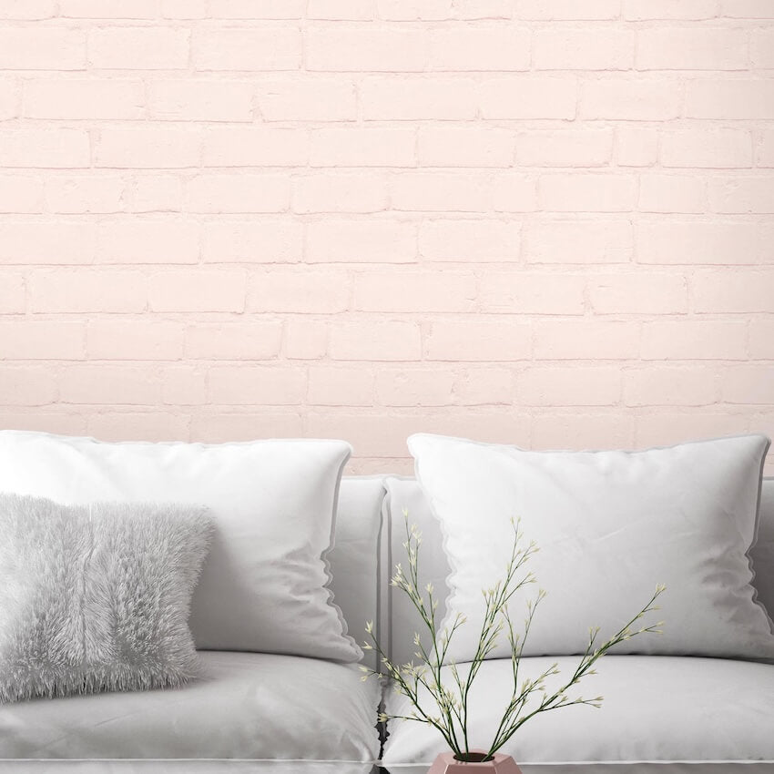  - Painted Blush Brick Wallpaper - WM - 046 - Decor Warehouse