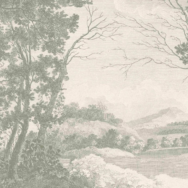  - Peaceful Countryside Green Wall Mural by Woodchip & Magnolia - WM - 307 - 05RM - Decor Warehouse
