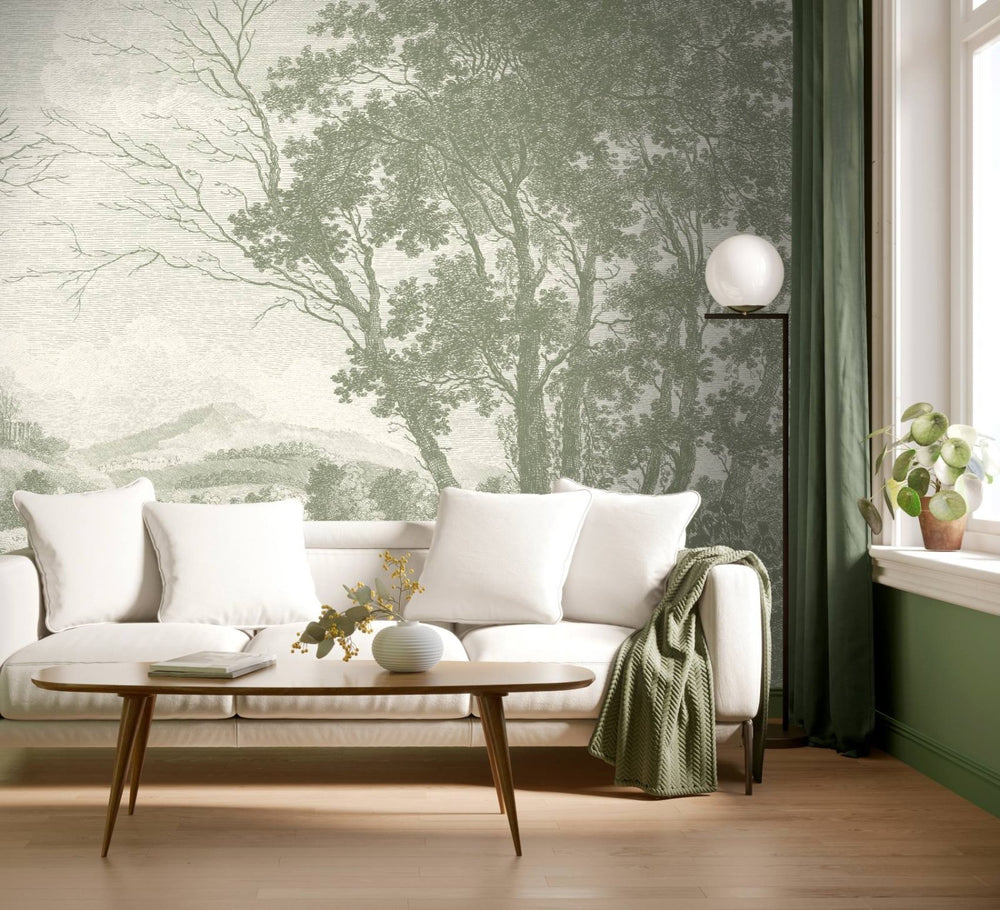  - Peaceful Countryside Green Wall Mural by Woodchip & Magnolia - WM - 307 - 05RM - Decor Warehouse