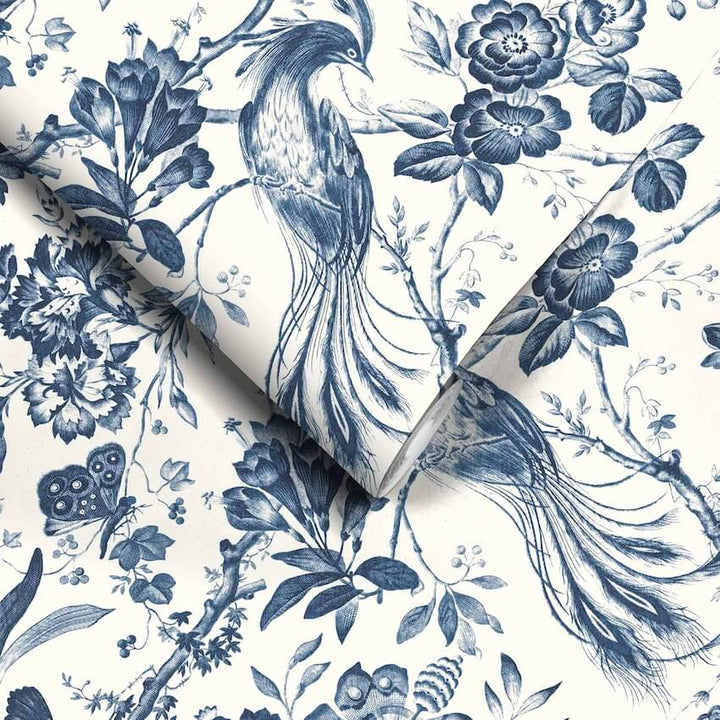  - Plumage Porcelain Blue Wallpaper - WM - 368 - 02 - Decor Warehouse