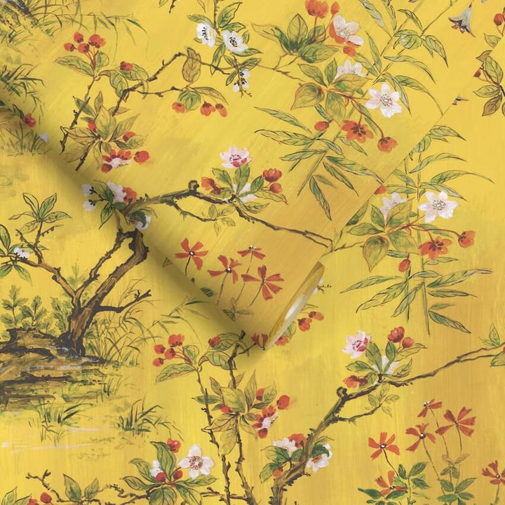  - Rivington Yellow Wallpaper - WM - 126 - 01R - Decor Warehouse