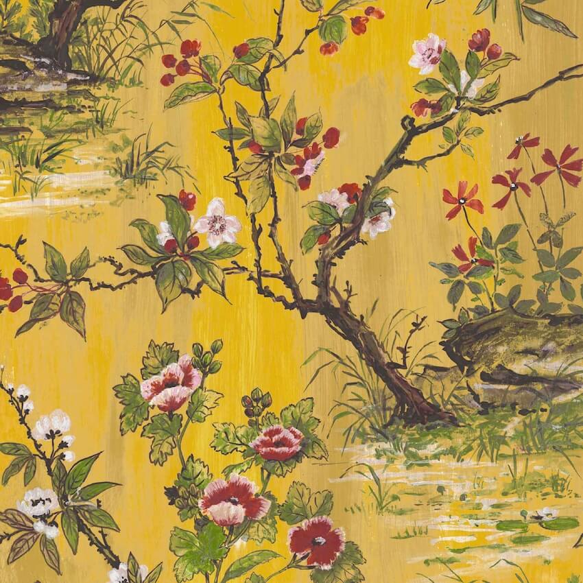 WM-126-01R-Woodchip & Magnolia-Rivington Yellow Wallpaper-Decor Warehouse