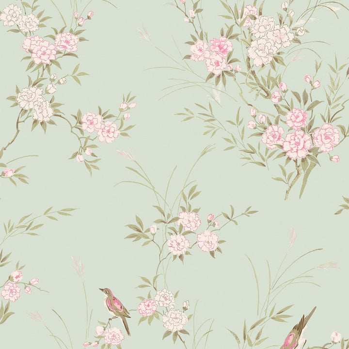  - Shabby Chic by Rachel Ashwell Bird Chinoiserie Green Wallpaper - 125120 - Decor Warehouse