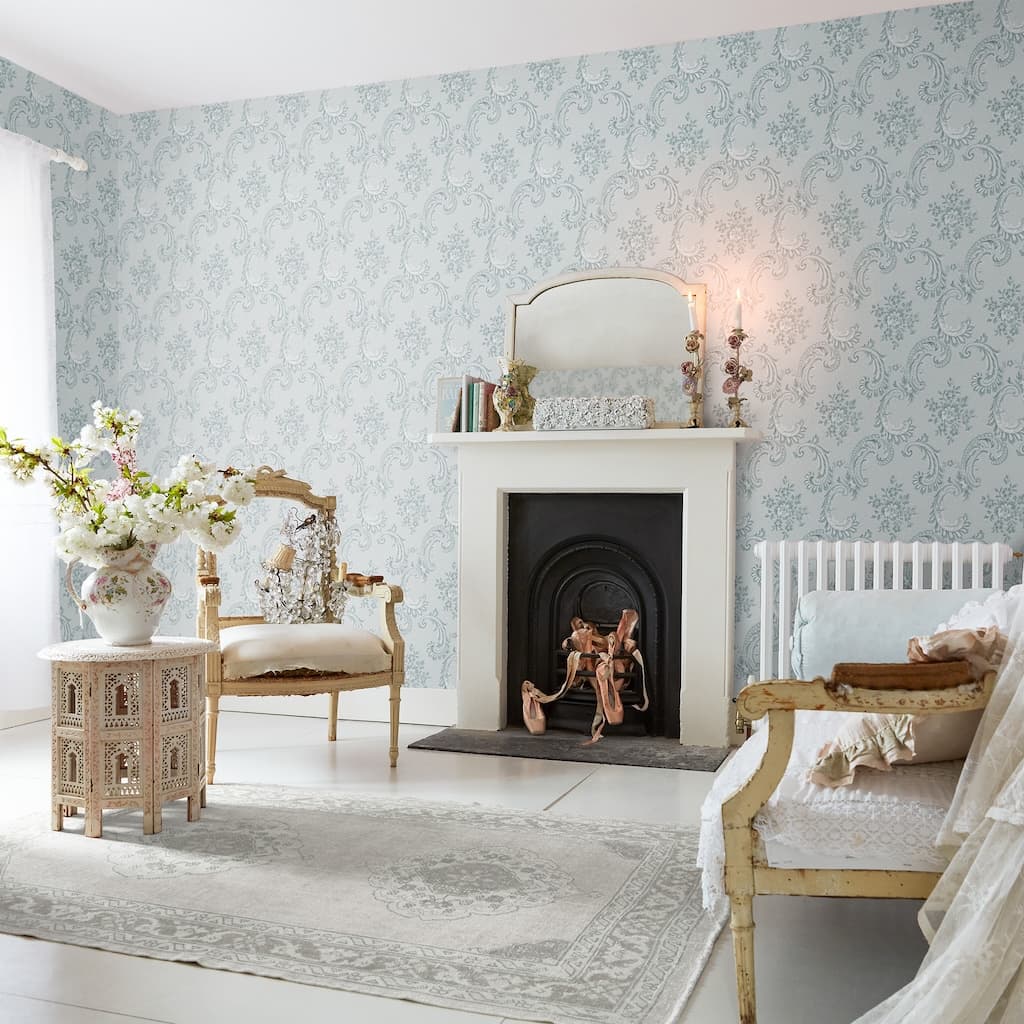 - Shabby Chic by Rachel Ashwell Boudoir Beauty Blue wallpaper - 125114 - Decor Warehouse