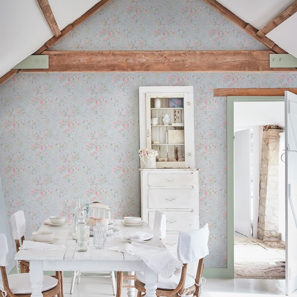 - Shabby Chic by Rachel Ashwell Chelsea Blue wallpaper - 125123 - Decor Warehouse