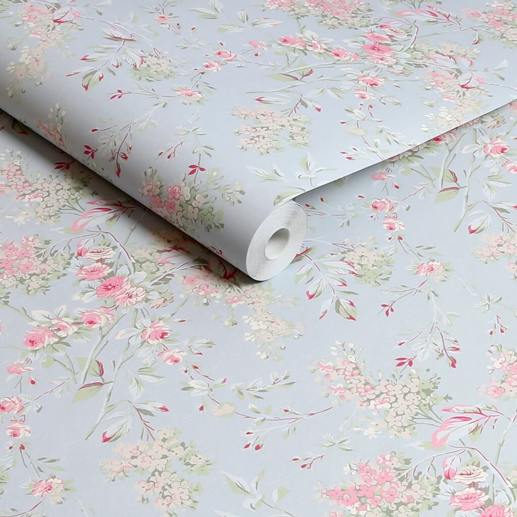 - Shabby Chic by Rachel Ashwell Chelsea Blue wallpaper - 125123 - Decor Warehouse