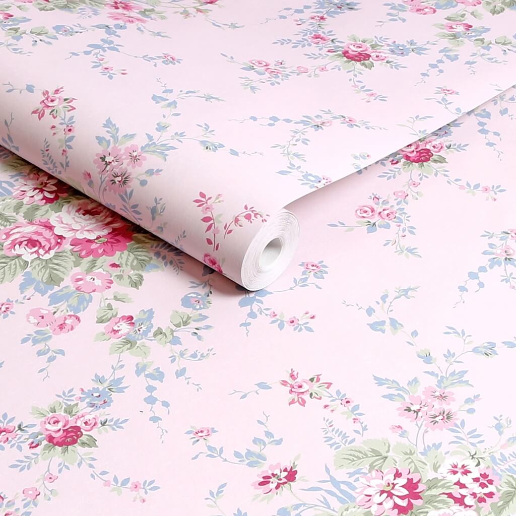 - Shabby Chic by Rachel Ashwell Garden Floral Pink Blue wallpaper - 125127 - Decor Warehouse