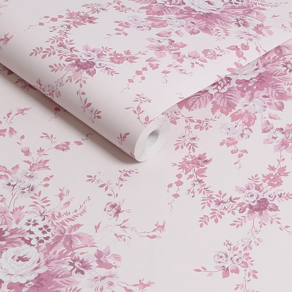 - Shabby Chic by Rachel Ashwell Garden Floral Pink Tonal wallpaper - 125126 - Decor Warehouse