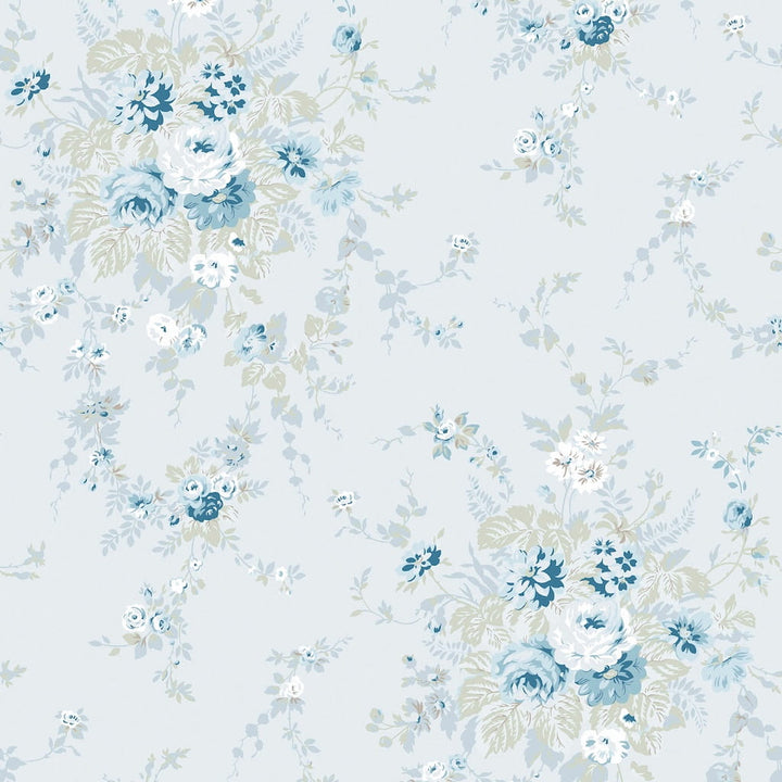  - Shabby Chic by Rachel Ashwell Garden Floral Soft Blue wallpaper - 125128 - Decor Warehouse