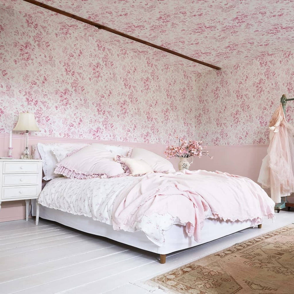  - Shabby Chic by Rachel Ashwell Romantic Rose Pink Wallpaper - 125110 - Decor Warehouse