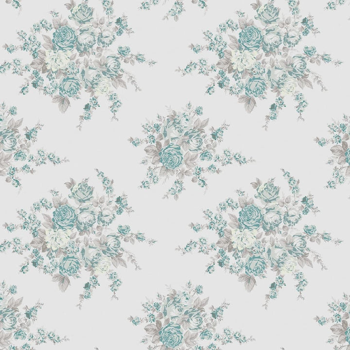  - Shabby Chic by Rachel Ashwell Rose Blossom Teal wallpaper - 125134 - Decor Warehouse